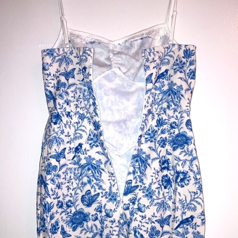SHEIN MOD | NWT! 👗Floral Print Lace Panel Split Hem Cami Dress XS - Picture 11 of 12